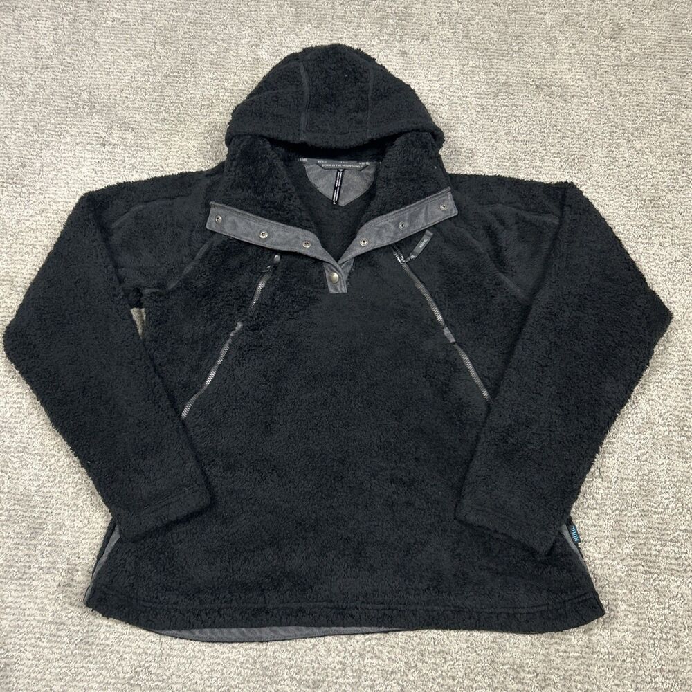 Kuhl Jacket Womens Large Sherpa Fleece Hideaway Hood Flight Pullover Zip Pocket